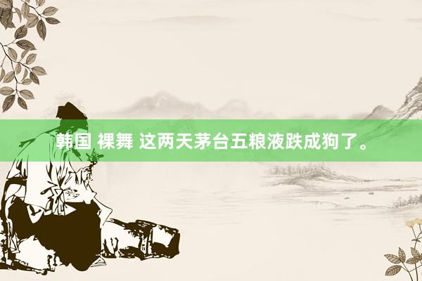 韩国 裸舞 这两天茅台五粮液跌成狗了。
