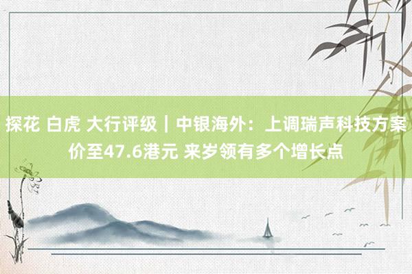 探花 白虎 大行评级｜中银海外：上调瑞声科技方案价至47.6港元 来岁领有多个增长点