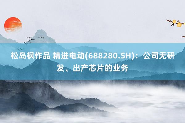 松岛枫作品 精进电动(688280.SH)：公司无研发、出产芯片的业务