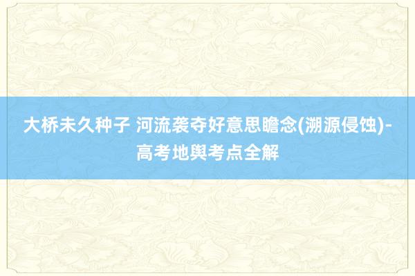 大桥未久种子 河流袭夺好意思瞻念(溯源侵蚀)-高考地舆考点全解