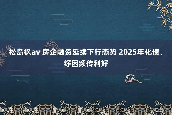 松岛枫av 房企融资延续下行态势 2025年化债、纾困频传利好