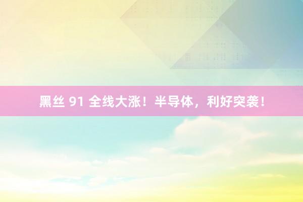 黑丝 91 全线大涨！半导体，利好突袭！