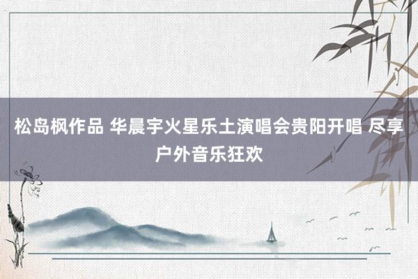 松岛枫作品 华晨宇火星乐土演唱会贵阳开唱 尽享户外音乐狂欢