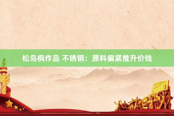 松岛枫作品 不锈钢：原料偏紧推升价钱