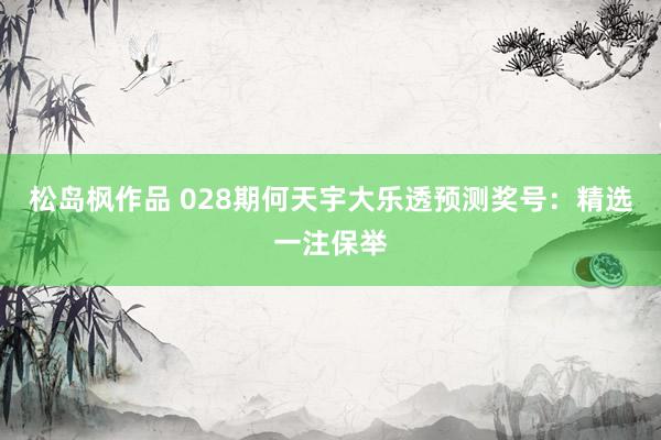 松岛枫作品 028期何天宇大乐透预测奖号：精选一注保举