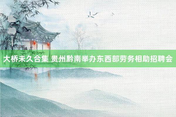 大桥未久合集 贵州黔南举办东西部劳务相助招聘会