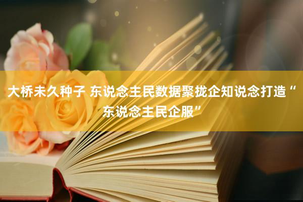 大桥未久种子 东说念主民数据聚拢企知说念打造“东说念主民企服”