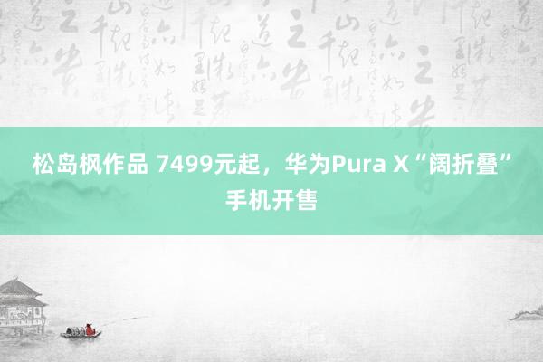 松岛枫作品 7499元起，华为Pura X“阔折叠”手机开售