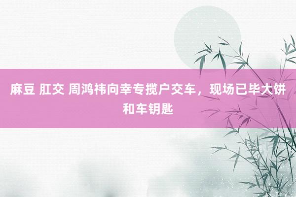 麻豆 肛交 周鸿祎向幸专揽户交车，现场已毕大饼和车钥匙