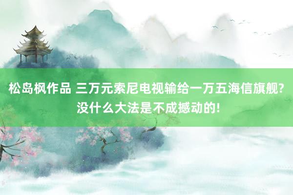 松岛枫作品 三万元索尼电视输给一万五海信旗舰? 没什么大法是不成撼动的!
