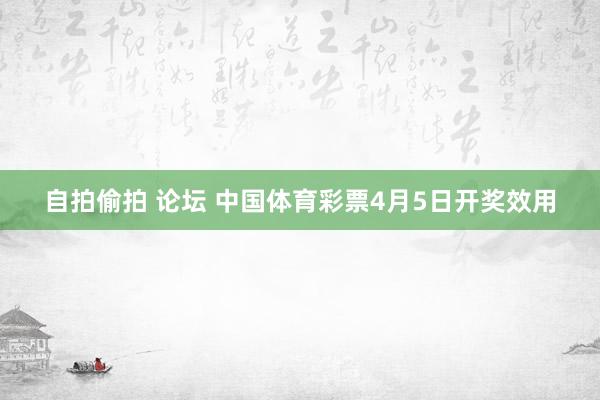 自拍偷拍 论坛 中国体育彩票4月5日开奖效用