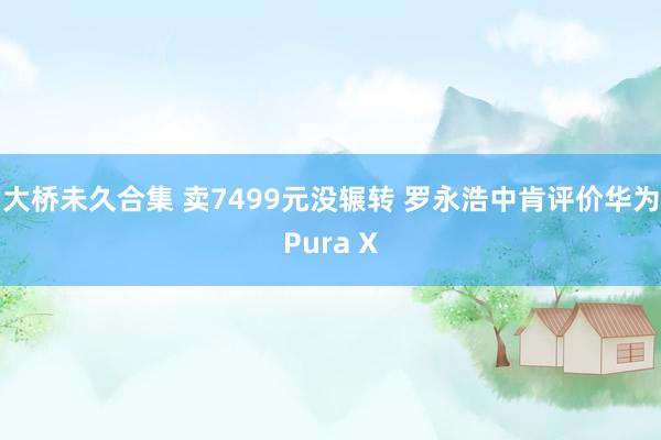 大桥未久合集 卖7499元没辗转 罗永浩中肯评价华为Pura X