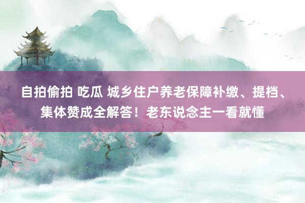 自拍偷拍 吃瓜 城乡住户养老保障补缴、提档、集体赞成全解答！老东说念主一看就懂