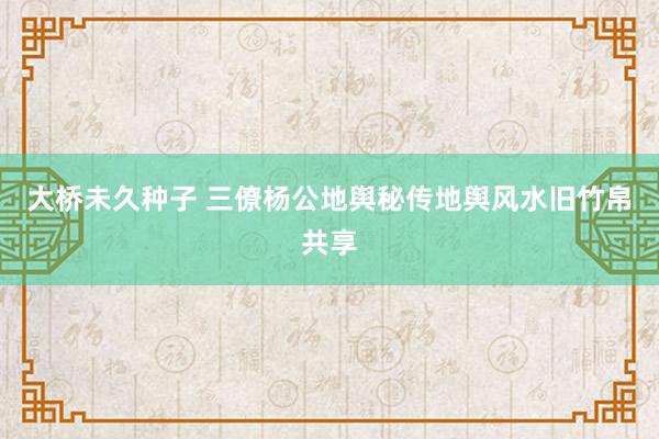 大桥未久种子 三僚杨公地舆秘传地舆风水旧竹帛共享