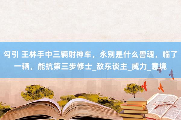 勾引 王林手中三辆射神车，永别是什么兽魂，临了一辆，能抗第三步修士_敌东谈主_威力_意境