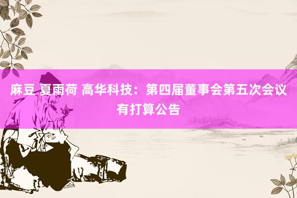 麻豆 夏雨荷 高华科技：第四届董事会第五次会议有打算公告