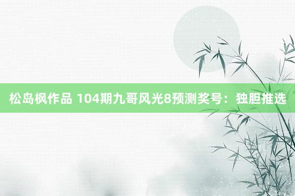 松岛枫作品 104期九哥风光8预测奖号：独胆推选