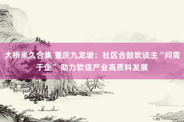 大桥未久合集 重庆九龙坡：社区合鼓吹谈主“问需于企” 助力软信产业高质料发展