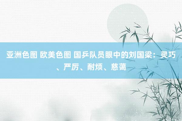 亚洲色图 欧美色图 国乒队员眼中的刘国梁：灵巧、严厉、耐烦、慈蔼